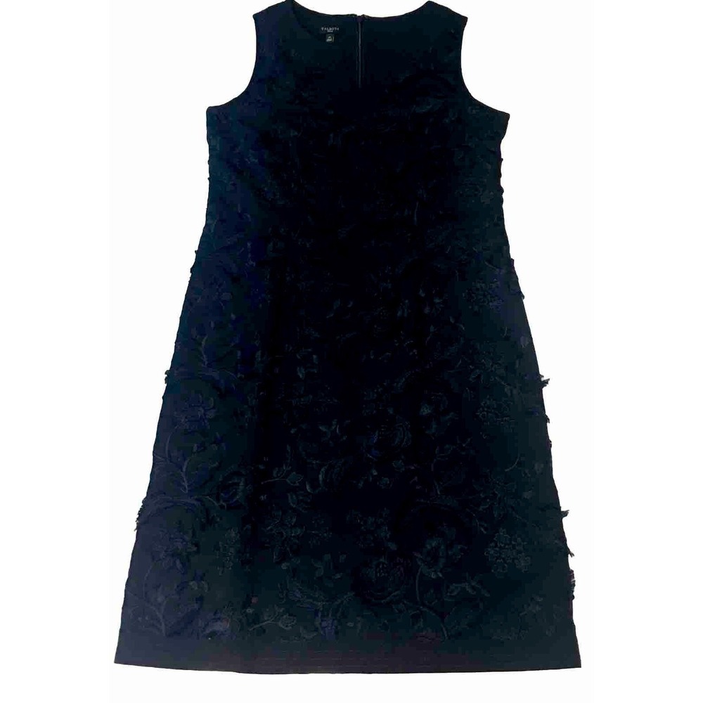 Talbots‎ Navy Blue Cocktail sleeveless Dress Lace 37 in length 4P Very Dressy